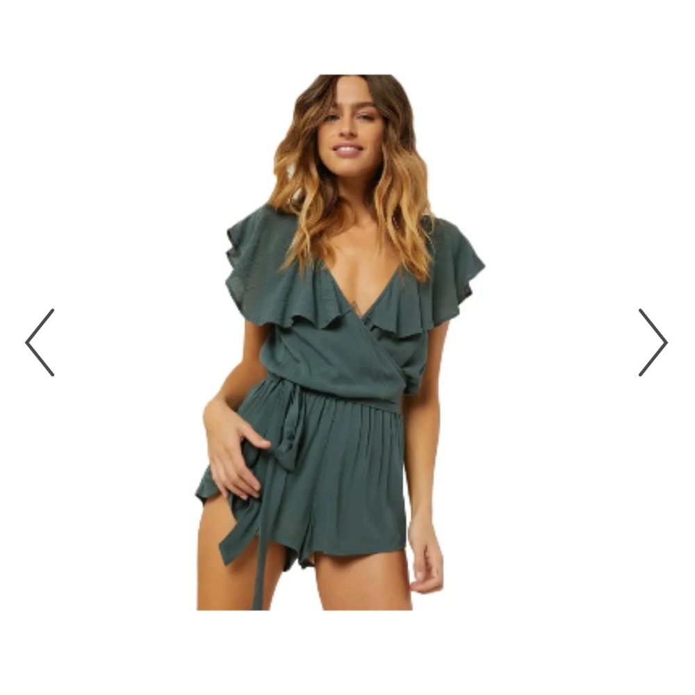 O’Neill gauzy army green romper coverup
